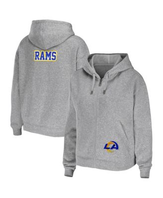 Women's Heather Gray Los Angeles Rams Plus Size Full-Zip Hoodie