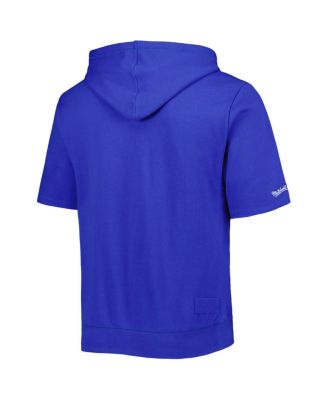 Men's Royal Buffalo Bills Washed Short Sleeve Pullover Hoodie