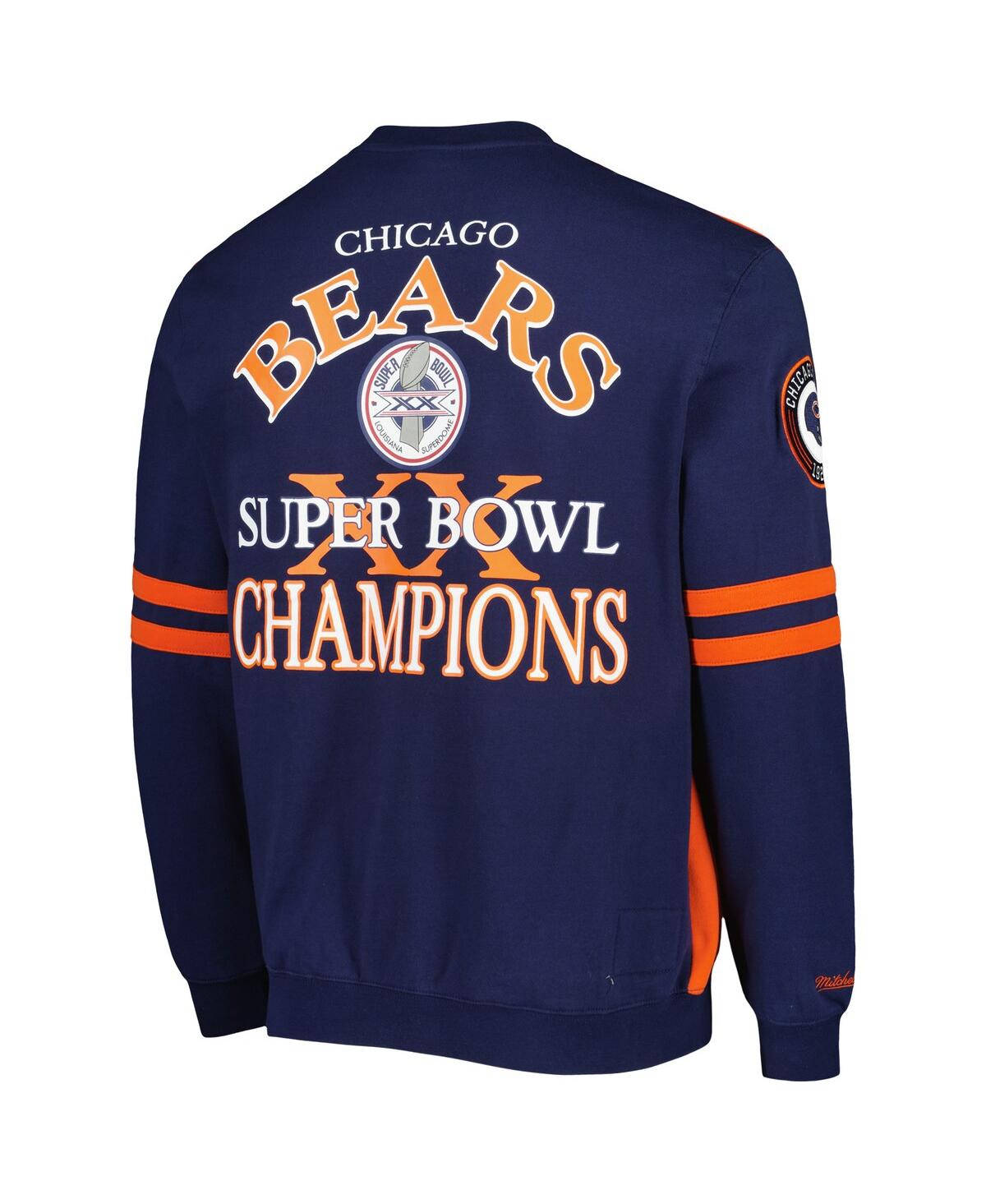 Shop Mitchell & Ness Men's  Orange Chicago Bears All Over 2.0 Pullover Sweatshirt
