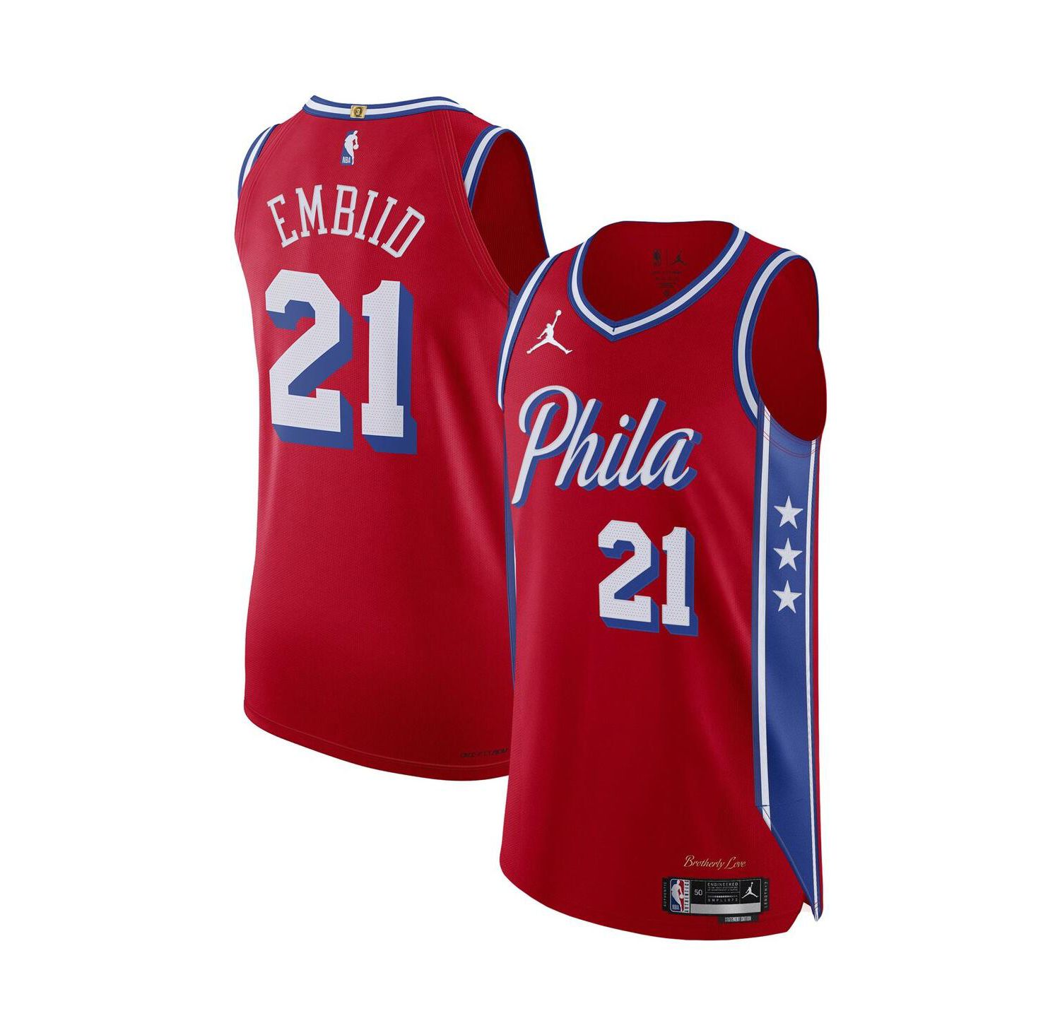 Men's Joel Embiid Red Philadelphia 76ers 2022/23 Authentic Jersey - Statement Edition