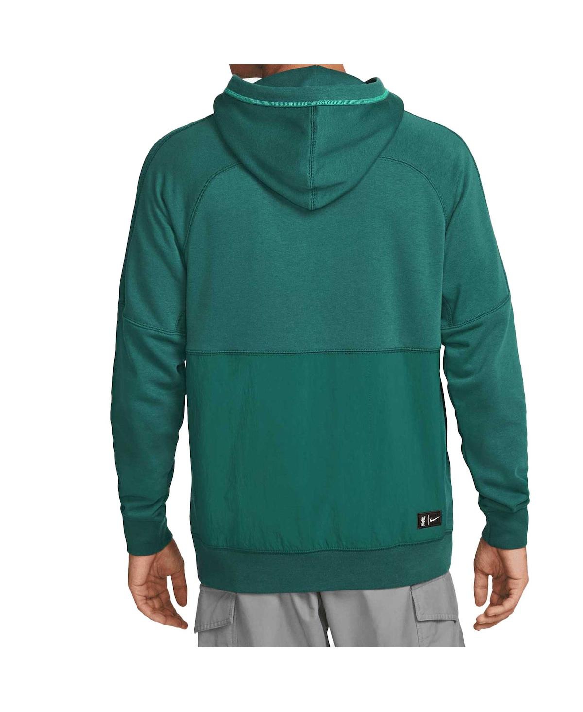 Shop Nike Men's  Teal Liverpool Travel Fleece Pullover Hoodie