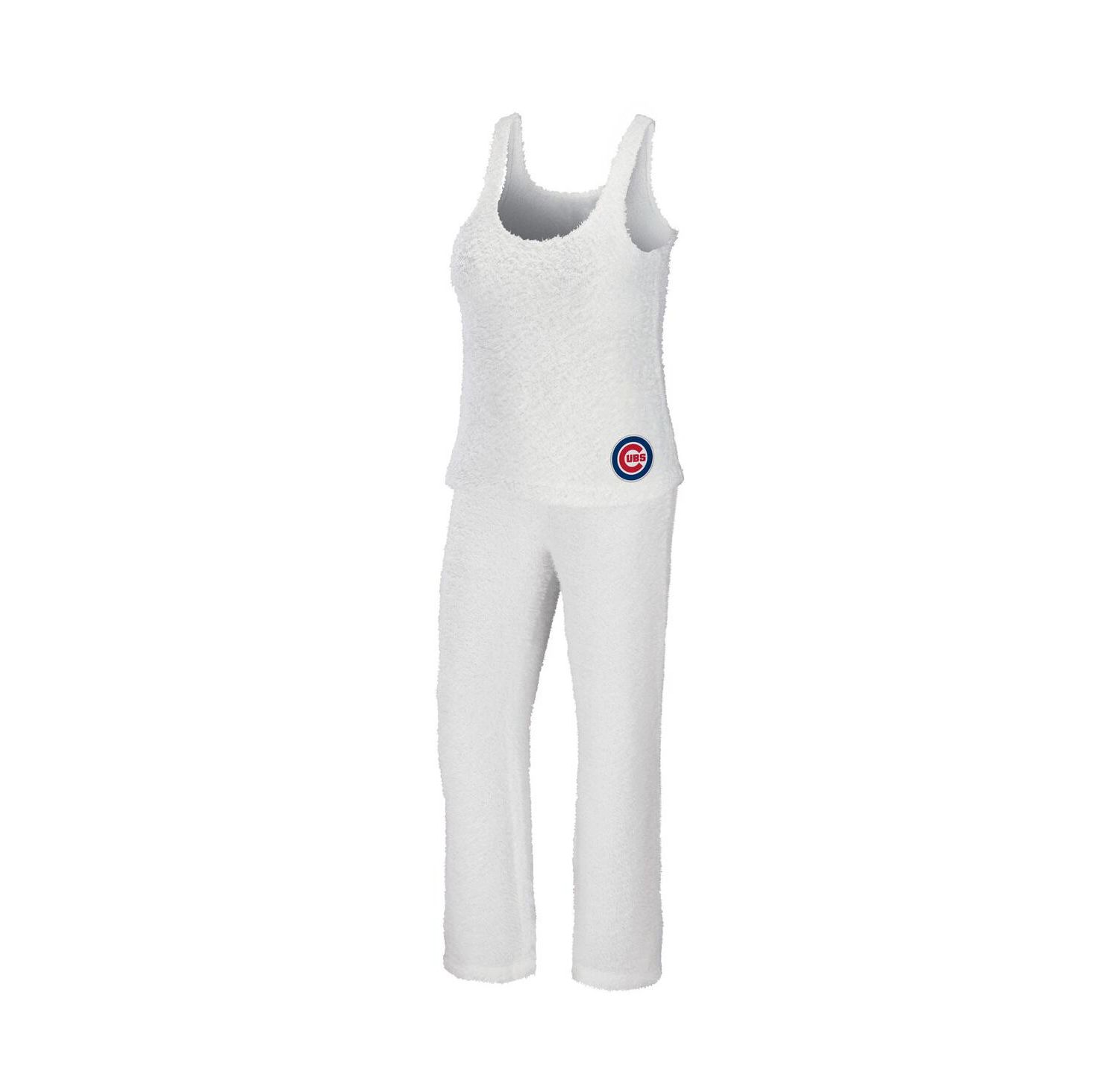 Women's Cream Chicago Cubs Cozy Lounge Tank Top and Pants Set