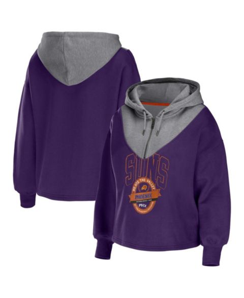 Женские худи WEAR by Erin Andrews Women's Purple Phoenix Suns Pieced Quarter-Zip Jacket