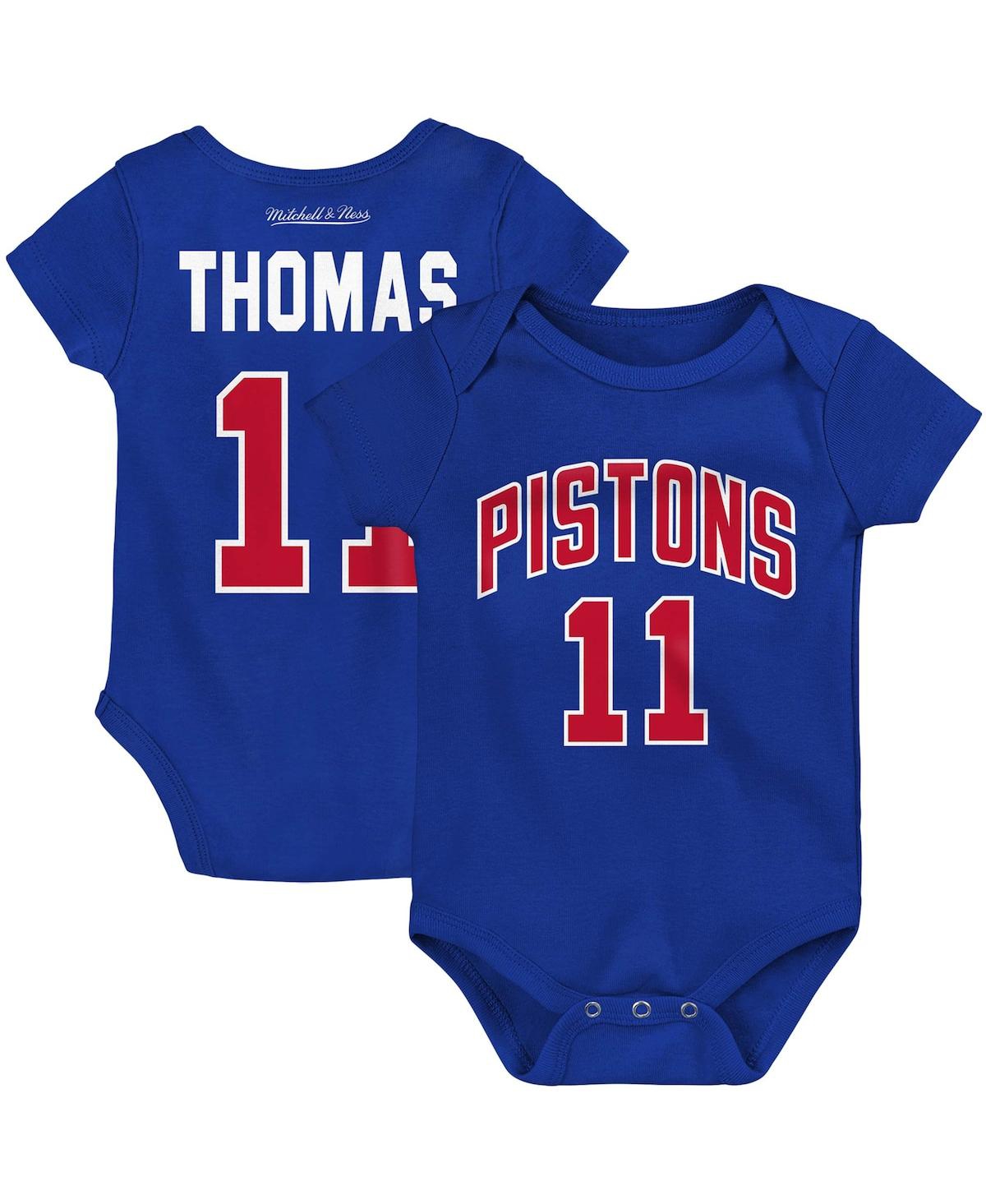 Shop Mitchell & Ness Infant Boys And Girls  Isiah Thomas Blue Detroit Pistons Hardwood Classics Name And N