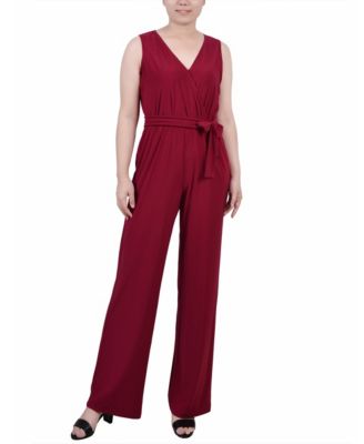 NY Collection Women's Sleeveless Surplice Jumpsuit & Reviews - Women ...