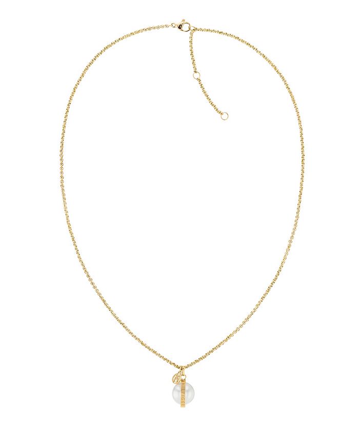 Tommy Hilfiger Imitation Pearl Charm Necklace - Macy's