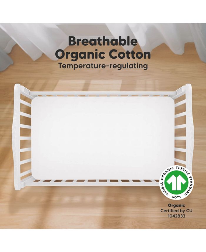 KeaBabies 2pk Soothe Fitted Crib Sheets Neutral, Organic Baby Crib