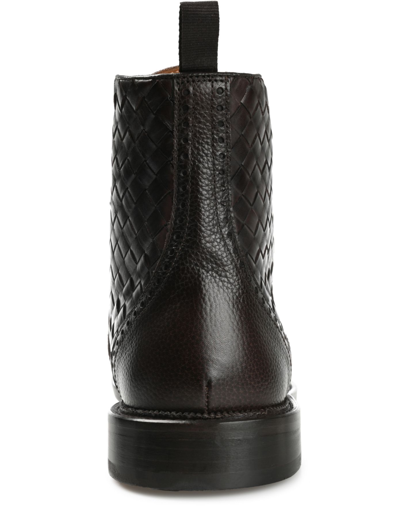 Мужские ботинки Taft Saint Handwoven Leather Wingtip Dress Boots, цвет: Тёмно-коричневый — фото 3
