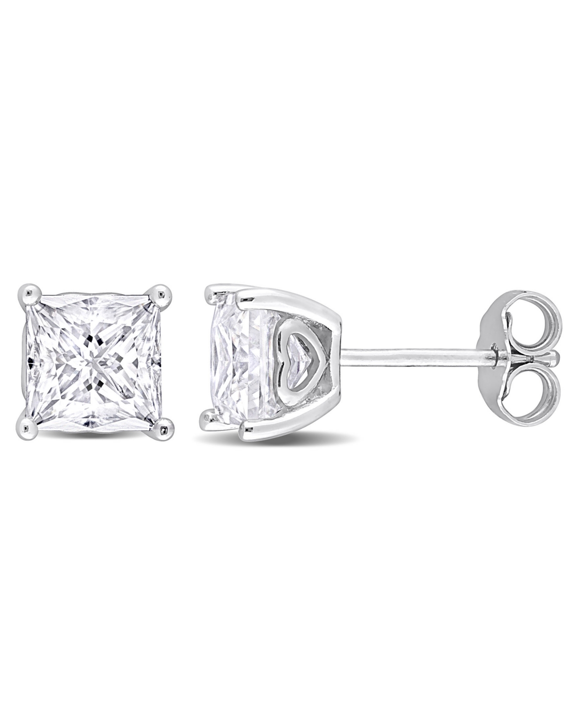 Macy's princess clearance cut diamond earrings