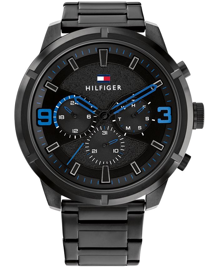 Tommy Hilfiger Men's Multifunction Black Steel Bracelet Watch 50mm