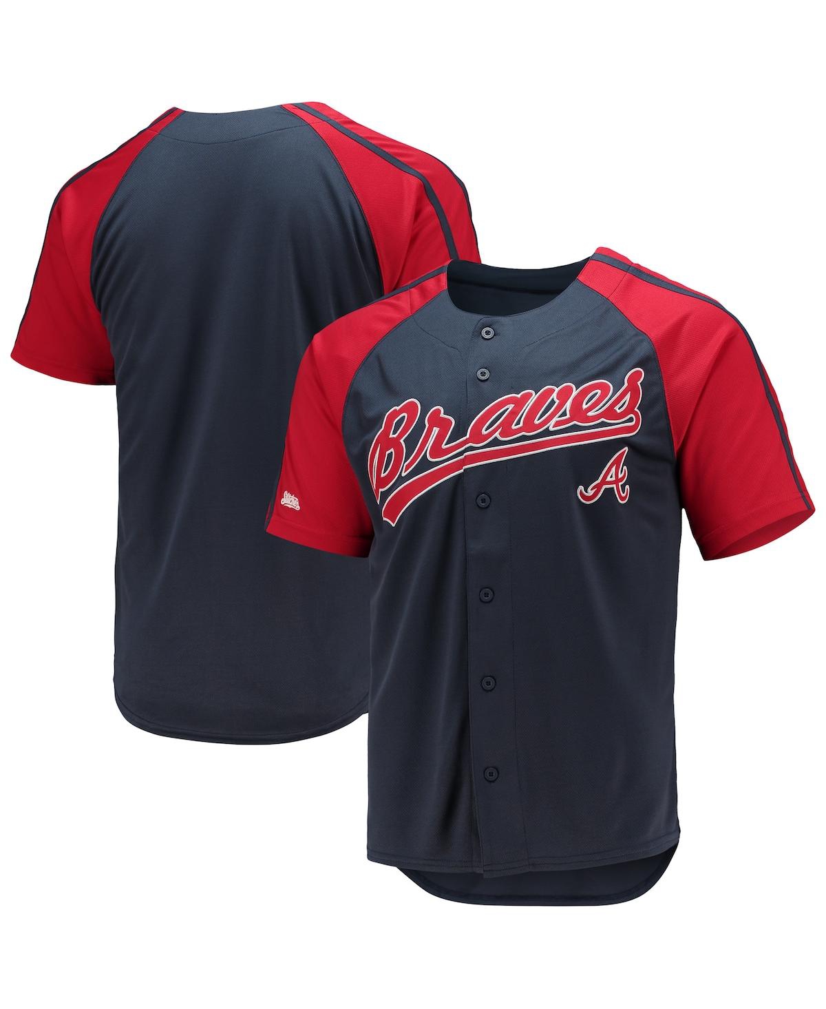 Men's Stitches Red St. Louis Cardinals Button-Down Raglan Fashion Jersey Size: Medium