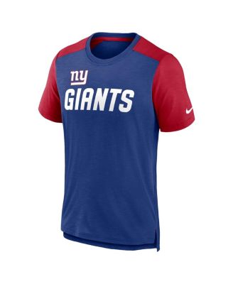 Men's Heathered Royal, Heathered Red New York Giants Color Block Team Name T-shirt