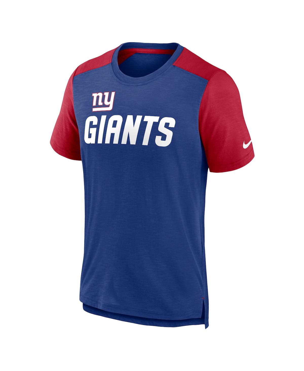 Men's Nike Heathered Red New York Giants Color Block Team Name T-shirt - Heathered Red
