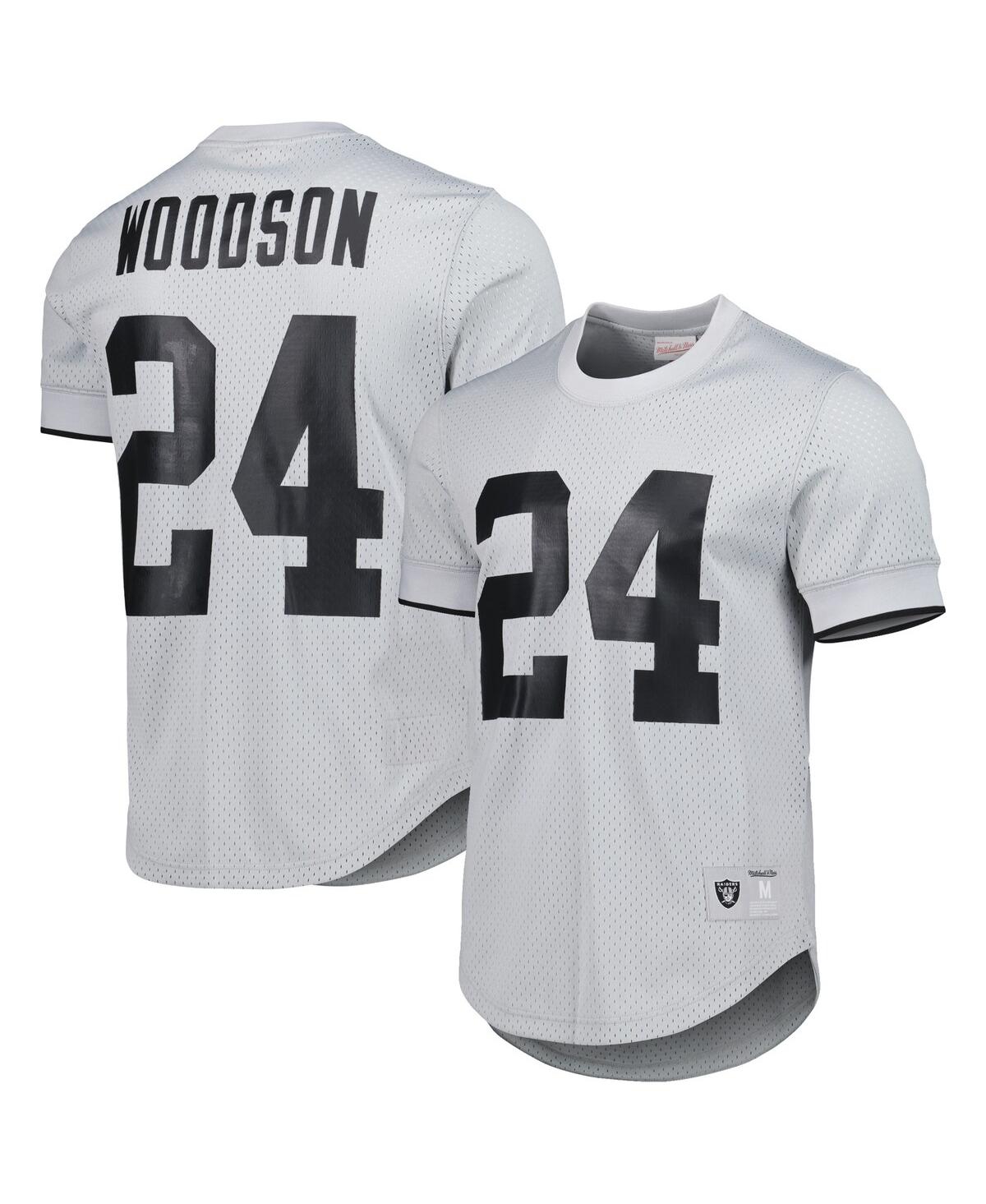 Men's Mitchell & Ness Charles WoodsonOakland Raiders Retired Player Name and Number Mesh Top - Gray