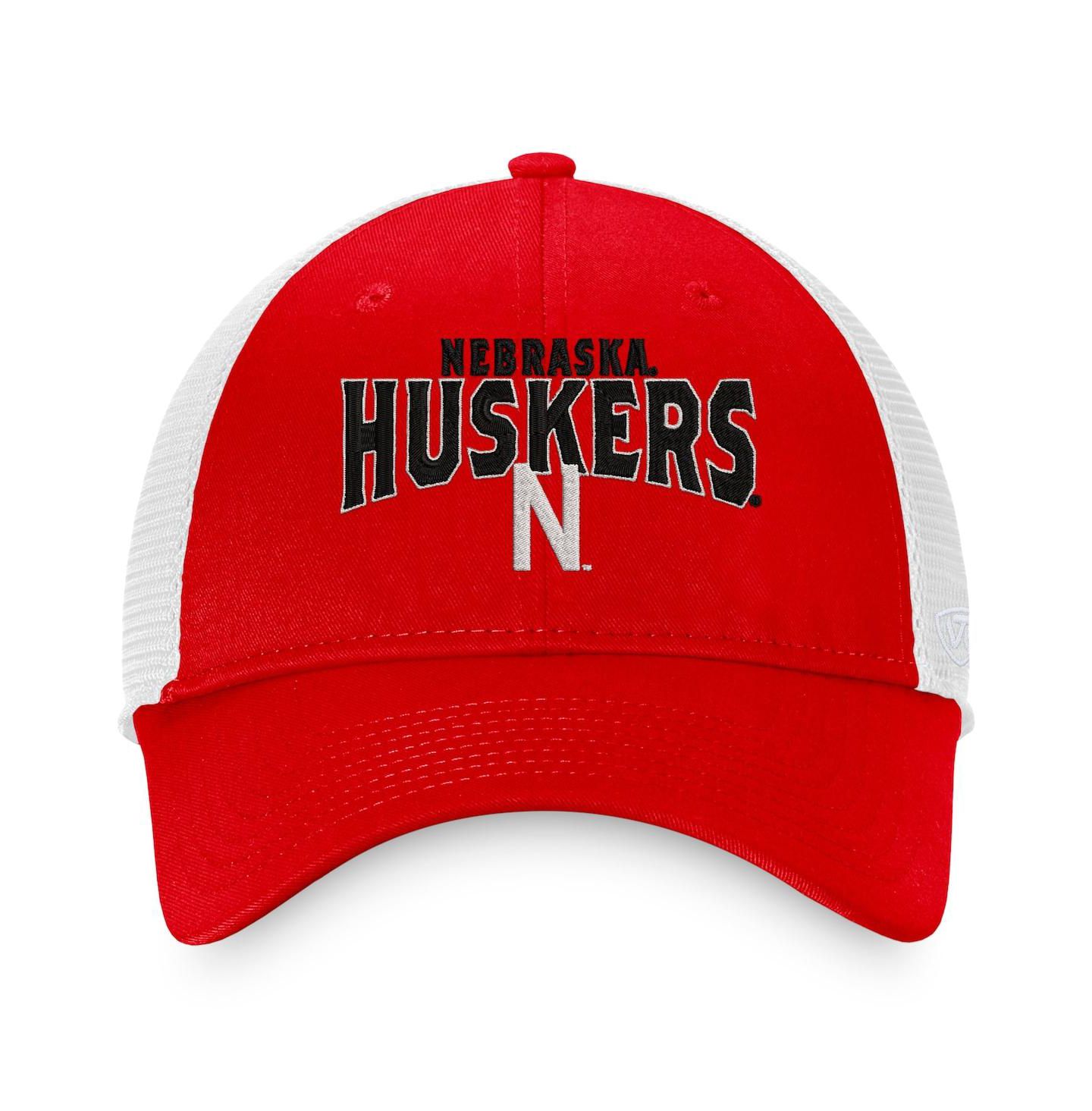 Мужская кепка Top of the World Scarlet, White Nebraska Huskers Breakout Trucker Snapback Hat — фото 4