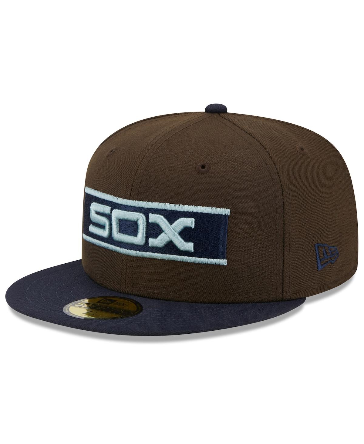 Men's New Era Navy Chicago White Sox Comiskey Park 75th Anniversary Walnut 9FIFTY Fitted Hat - Navy