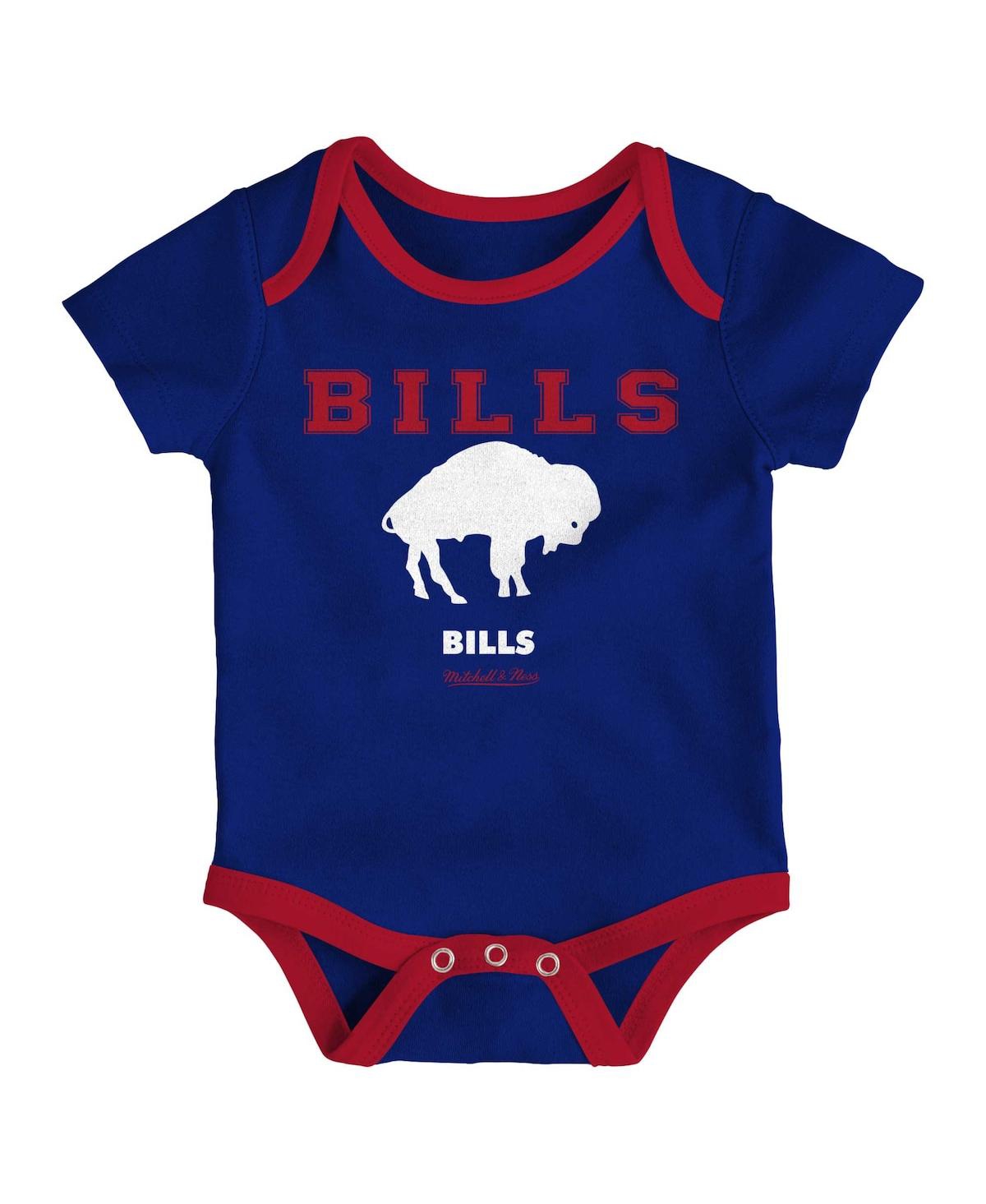 Mitchell & Ness Newborn And Infant Boys And Girls  Royal, Red Buffalo Bills Throwback Bodysuit Bib An In Royal,red