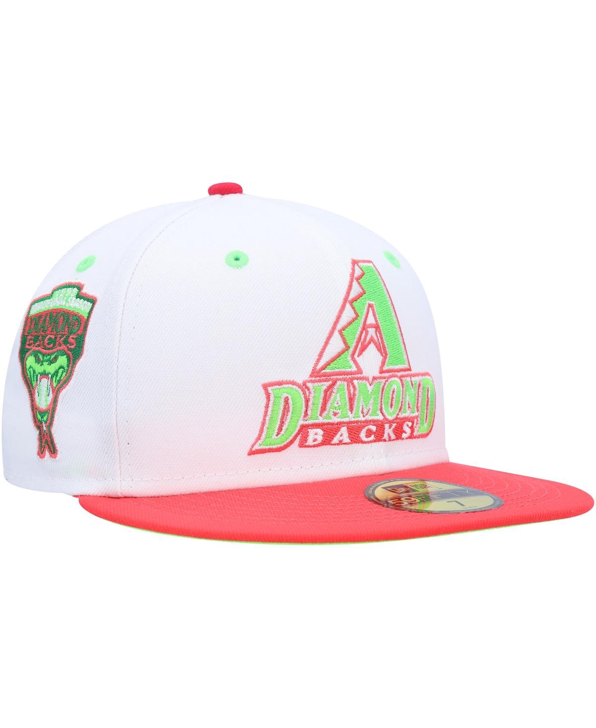 Shop New Era Men's  White, Coral Arizona Diamondbacks 1998 Inaugural Season Strawberry Lolli 59fifty Fitte In White,coral