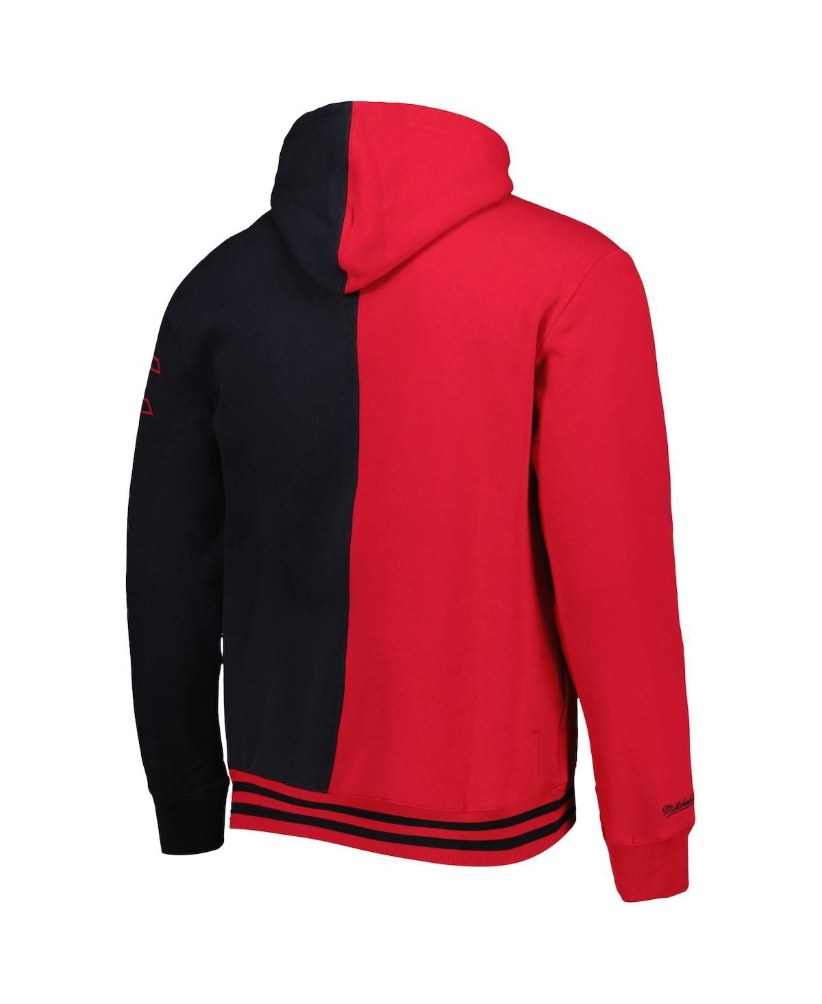 Shop Mitchell & Ness Men's  Red, Black Portland Trail Blazers Hardwood Classics Split Pullover Hoodie In Red,black