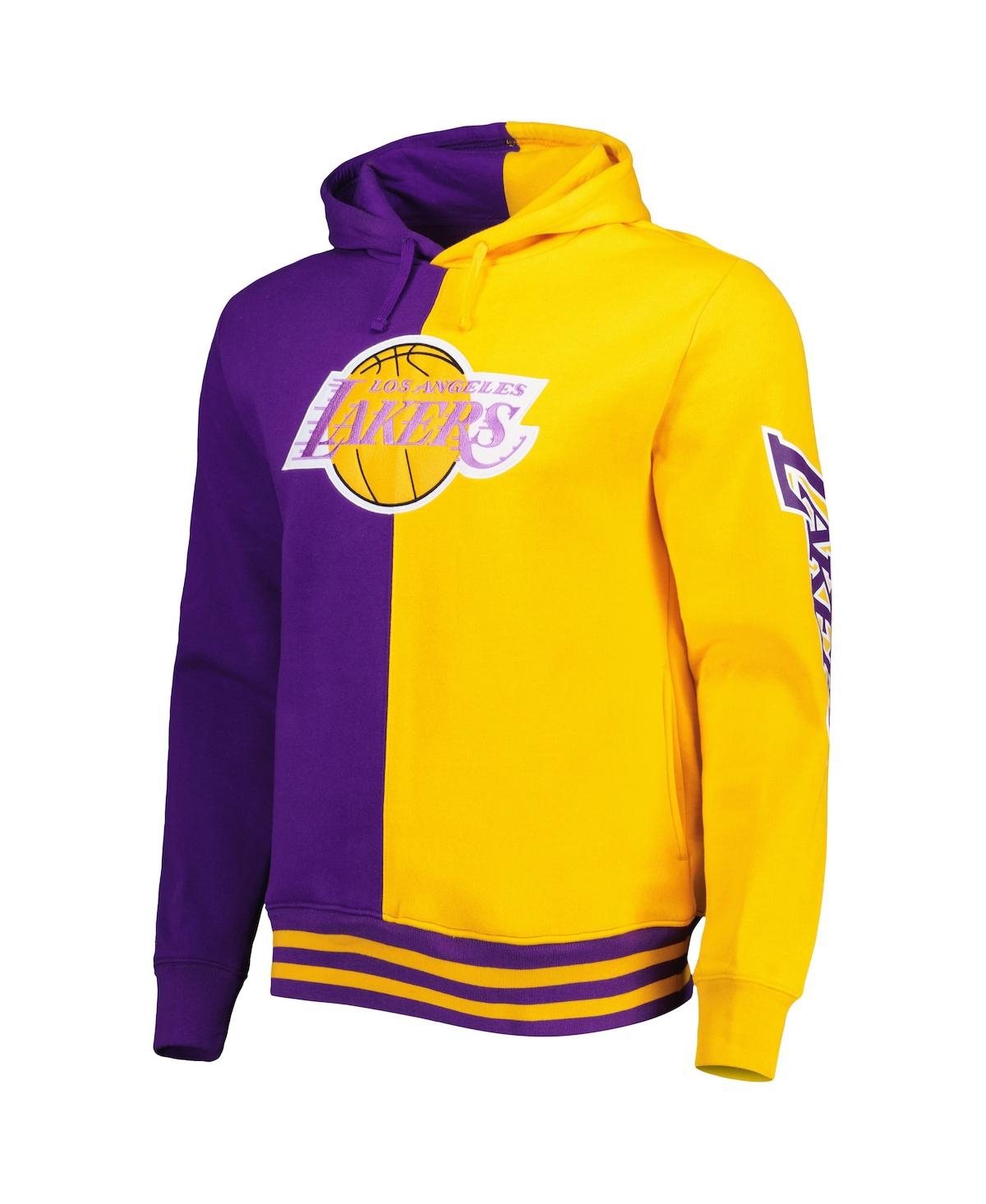 Mitchell & Ness Men's  Purple, Gold Los Angeles Lakers Hardwood Classics Split Pullover Hoodie In Purple,gold