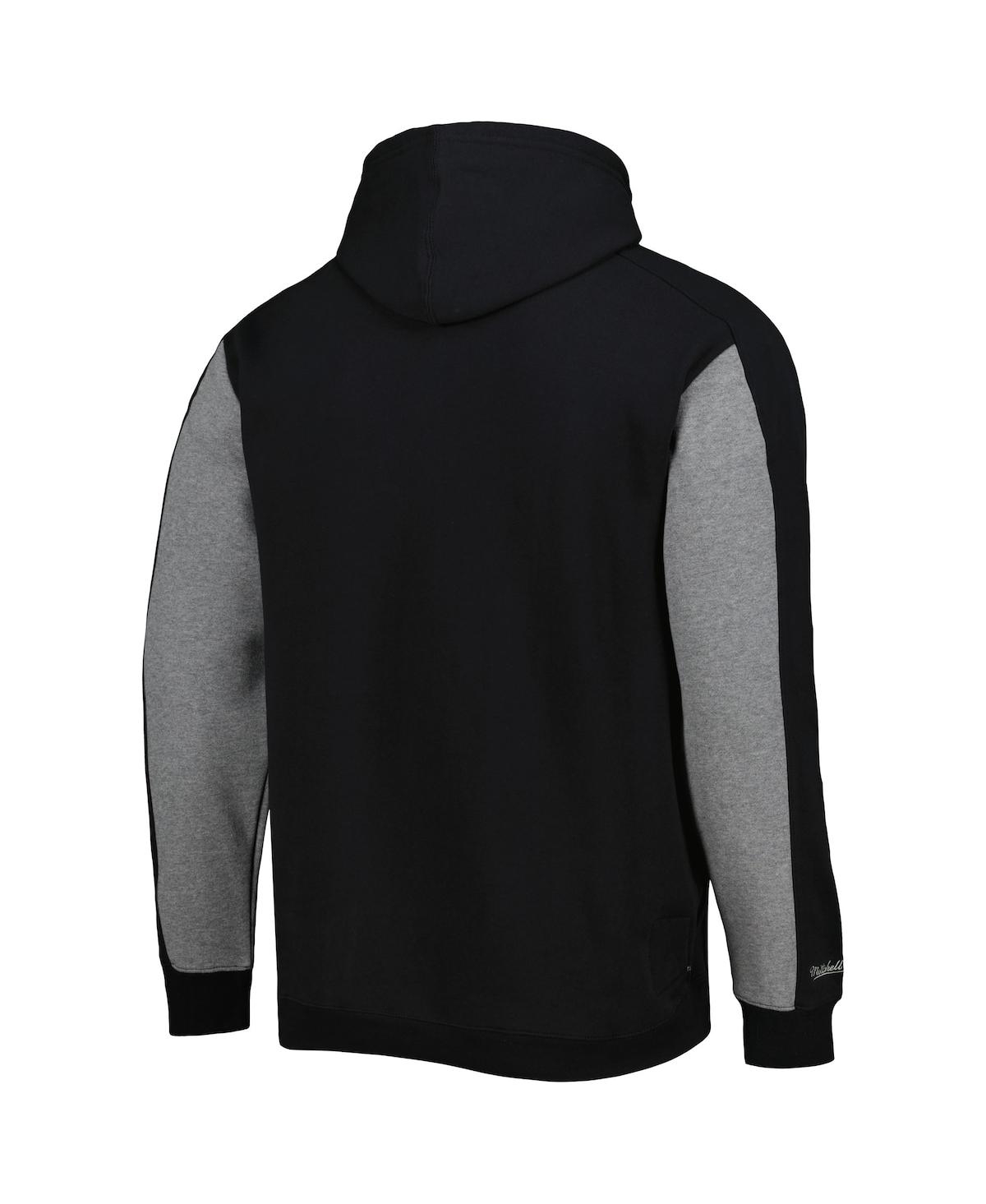 Mitchell & Ness Men's  Black, Gray Chicago White Sox Colorblocked Fleece Pullover Hoodie In Black,gray