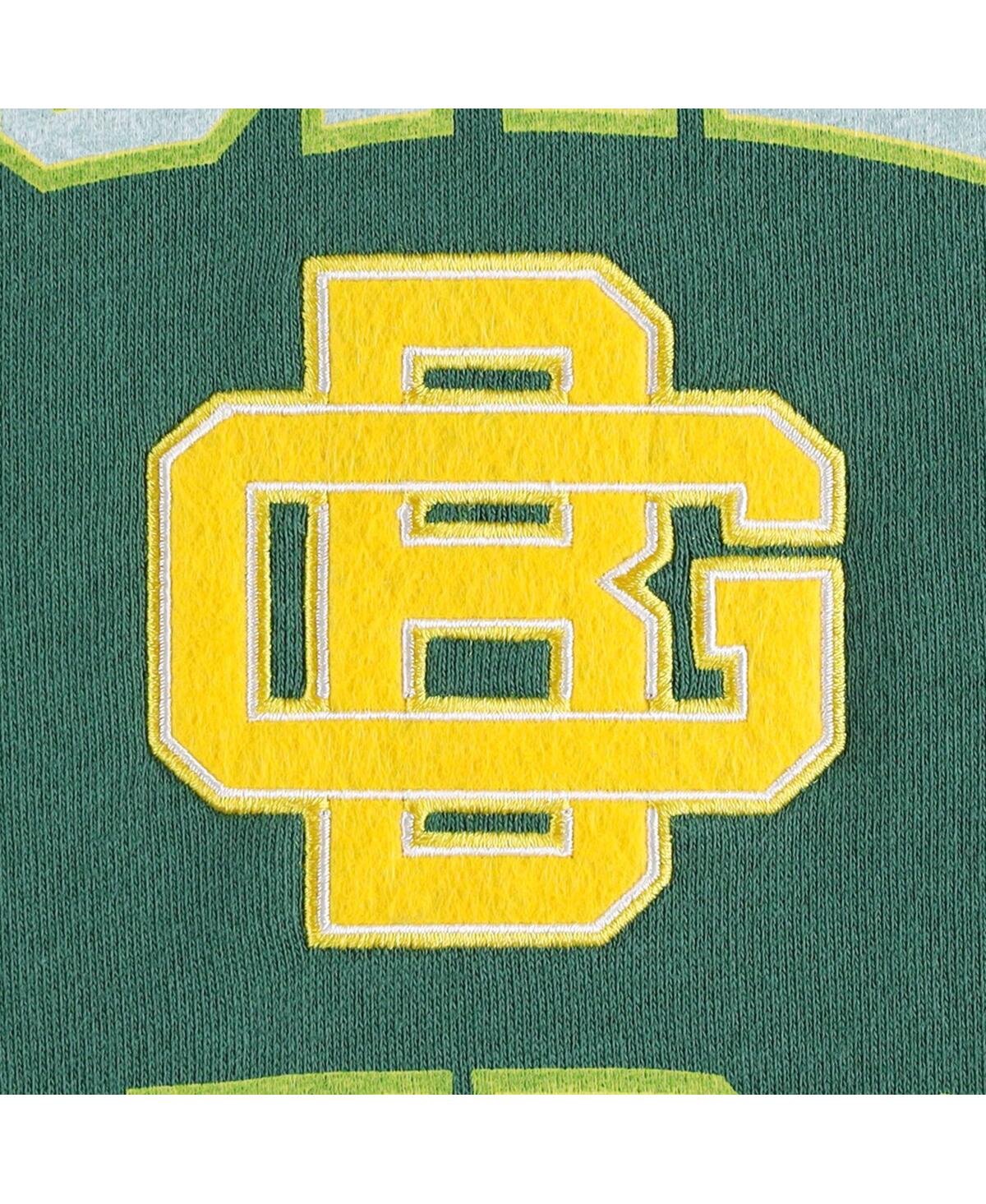 Mitchell & Ness Men's  Green Green Bay Packers Washed Short Sleeve Pullover Hoodie In Green