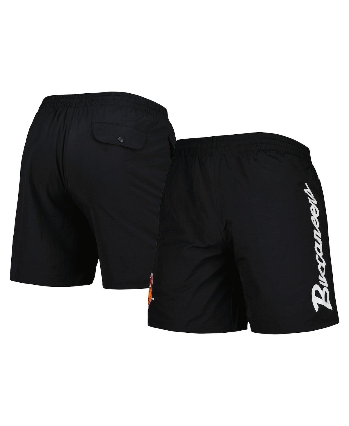 Mitchell & Ness Men's  Black Tampa Bay Buccaneers Team Essentials Nylon Shorts In Black
