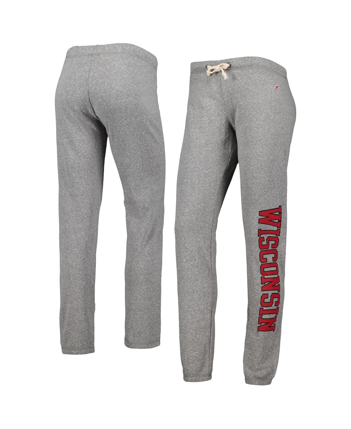 Women's League Collegiate Wear Heather Gray Wisconsin Badgers Victory Springs Tri-Blend Jogger Pants - Heather Gray
