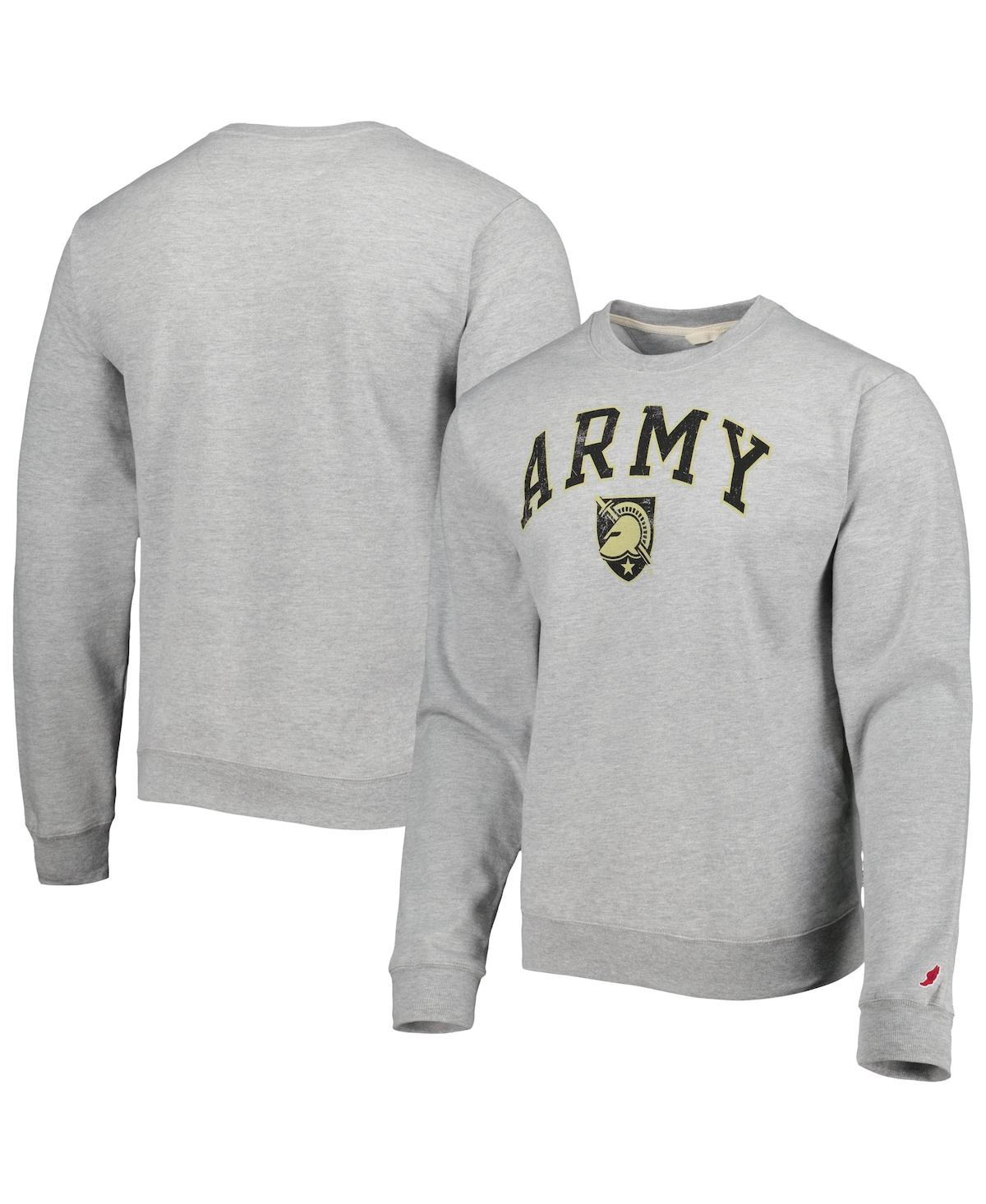 Shop League Collegiate Wear Men's  Gray Army Black Knights 1965 Arch Essential Fleece Pullover Sweatshirt