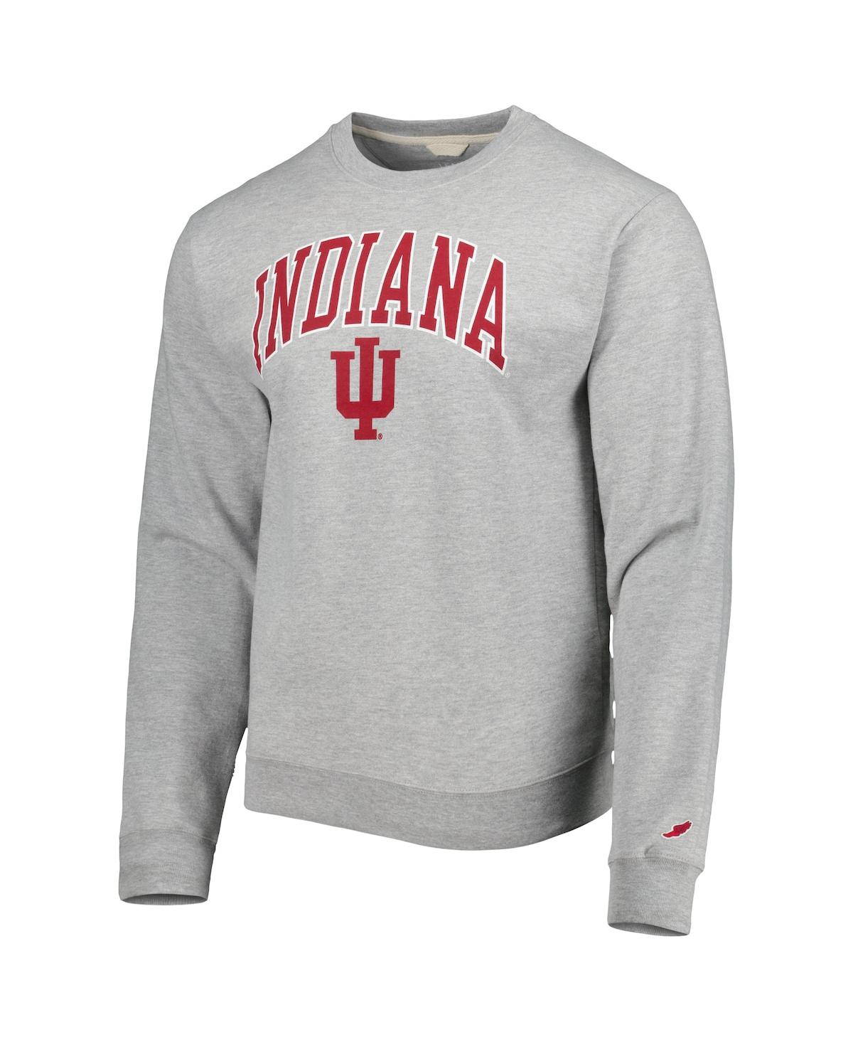 Shop League Collegiate Wear Men's  Gray Indiana Hoosiers 1965 Arch Essential Fleece Pullover Sweatshirt