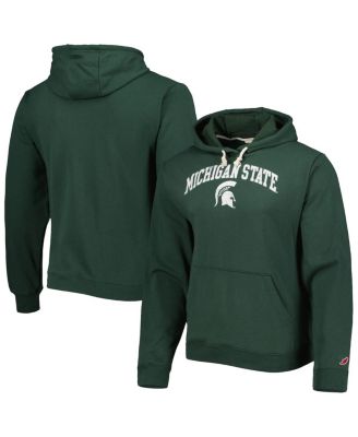 Men's Green Michigan State Spartans Arch Essential Fleece Pullover Hoodie