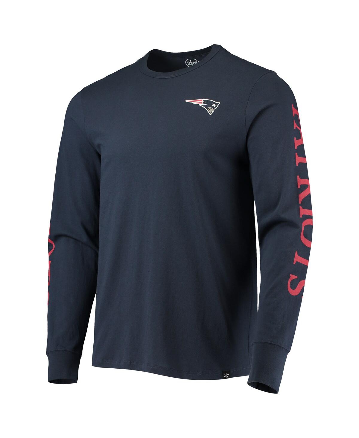 Men's '47 BrandNew England Patriots Franklin Long Sleeve T-shirt - Navy