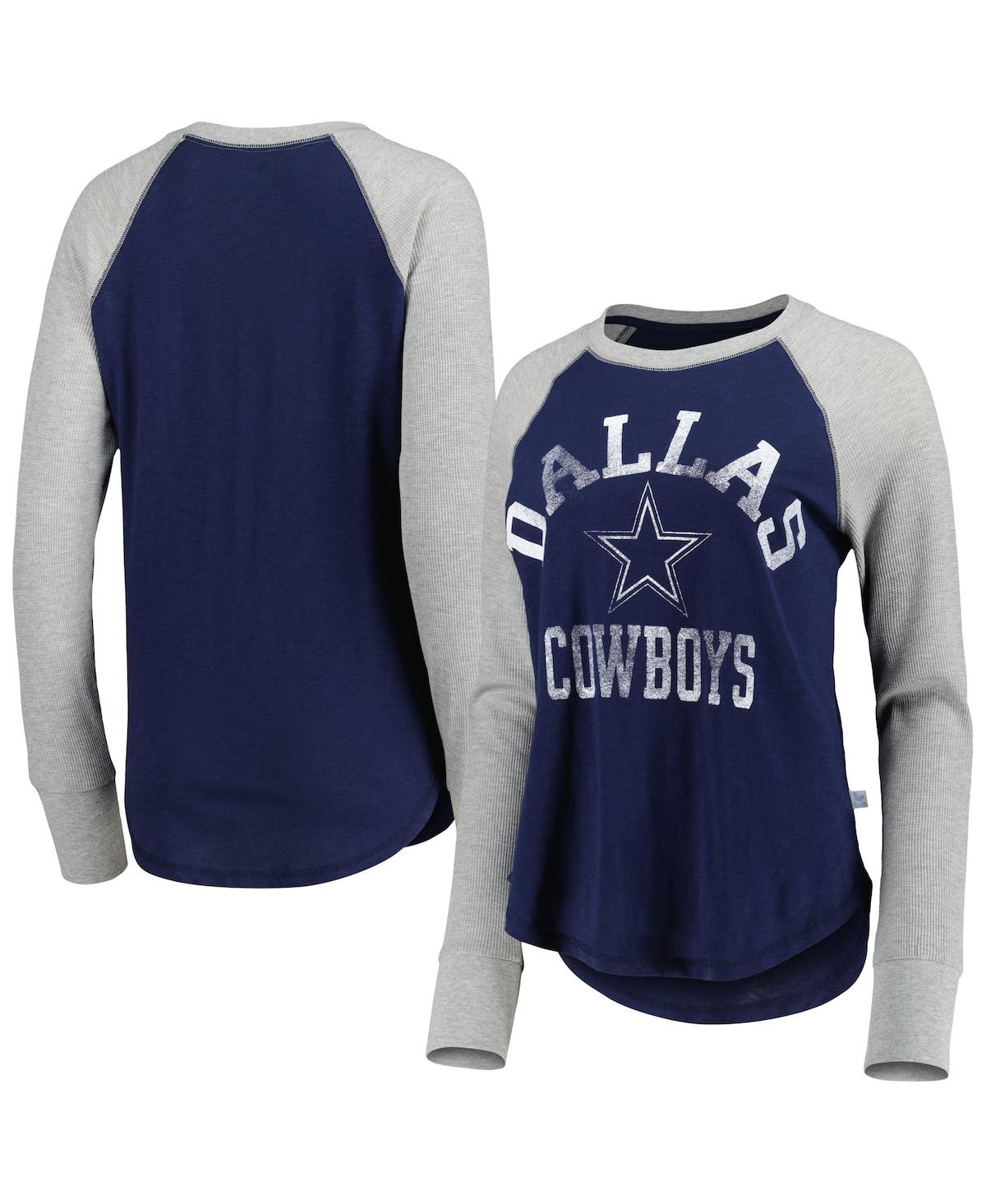 Women's Touch Royal/Gray Los Angeles Dodgers Waffle Raglan Long