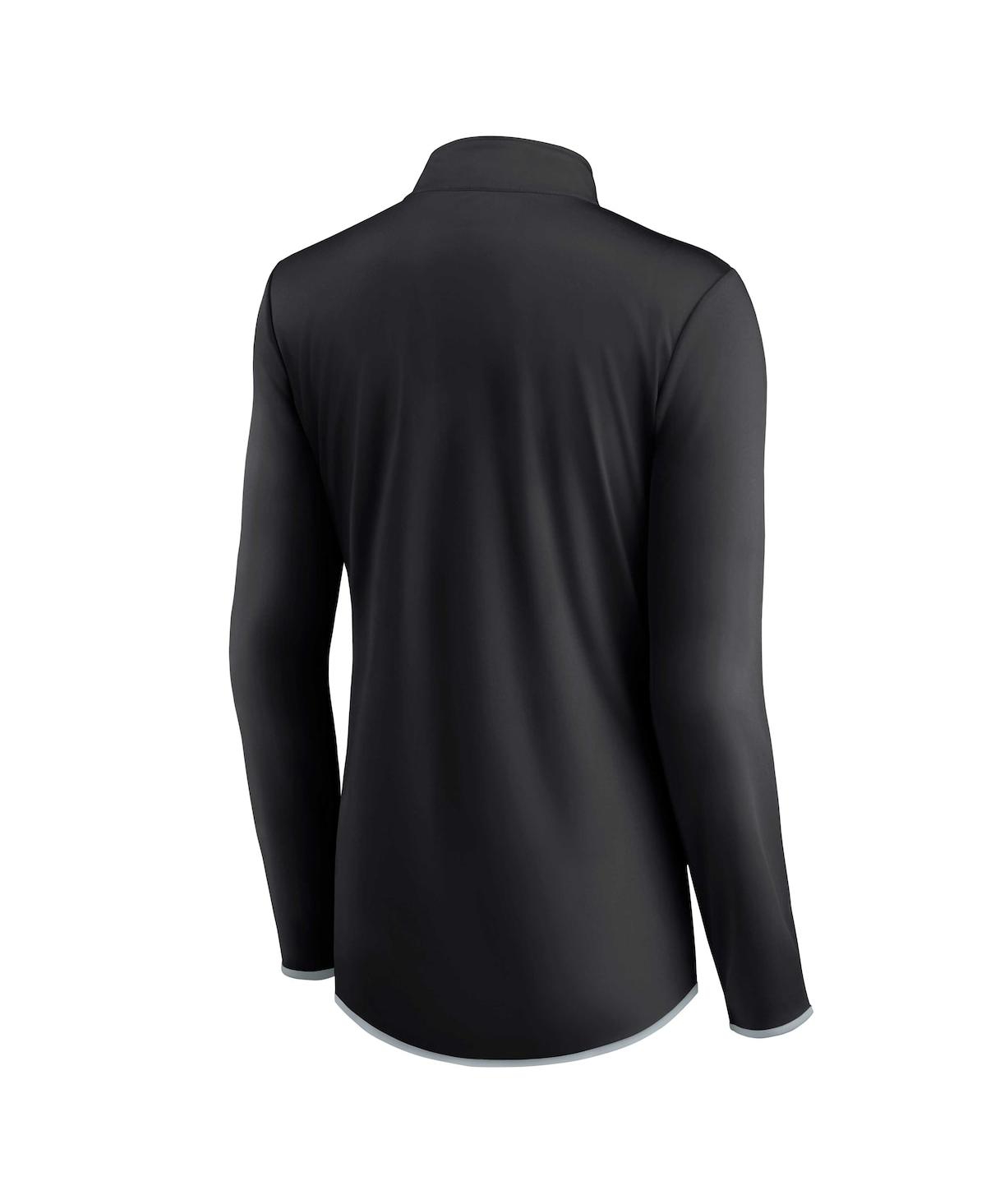 Fanatics Branded Black Las Vegas Raiders Worth The Drive Quarter-zip Top In Black
