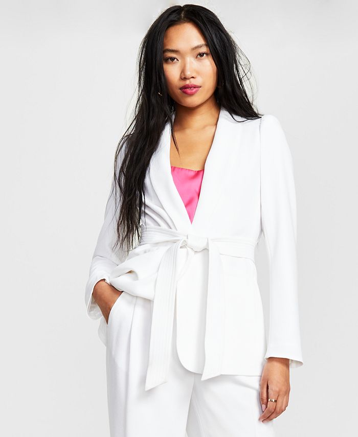 Bar III Women s Textured Belted Jacket Created for Macy s Macy s