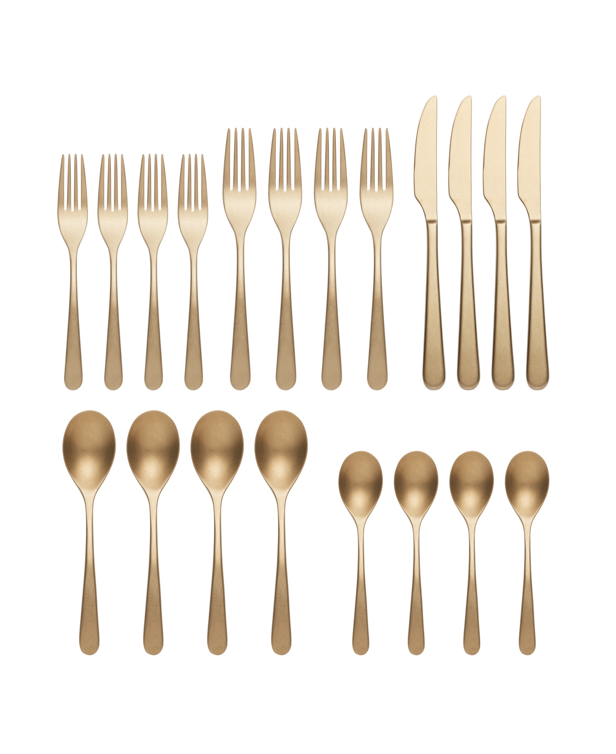 Oneida Kenbrook Champagne Tumbled 20 Piece Everyday Flatware Set, Service For 4 In Metallic