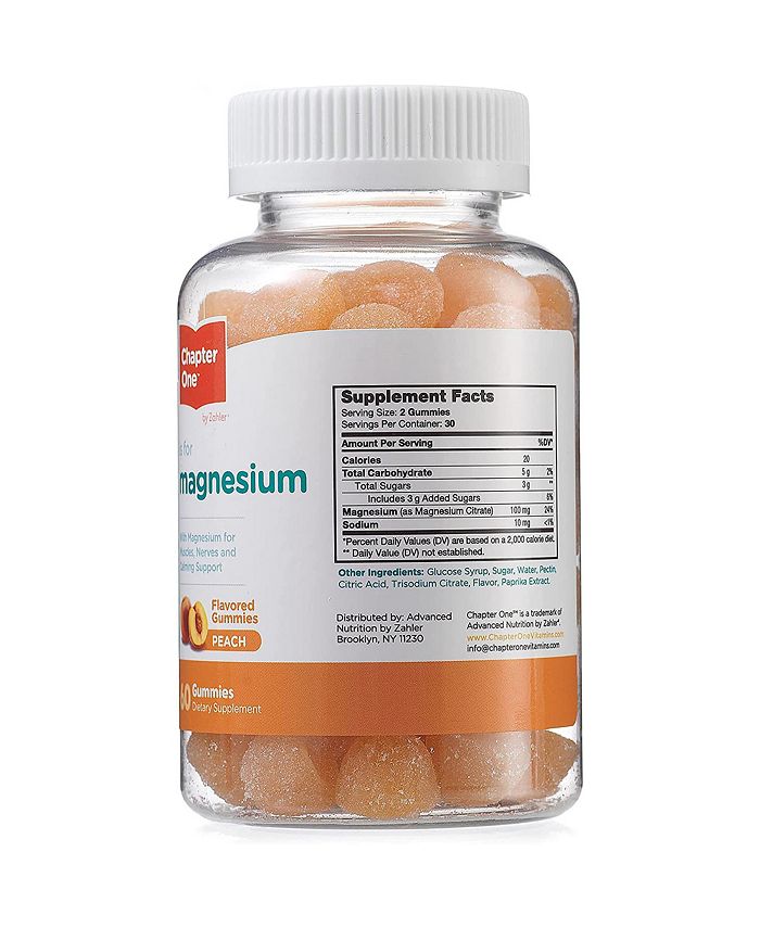 Zahler Chapter One Peach Flavored Magnesium for Kids 60 Flavored