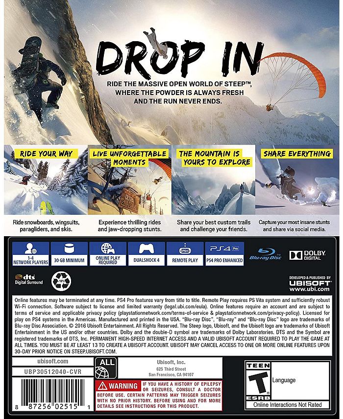 Ubisoft Steep (Snowboarding) PlayStation 4 Macy's