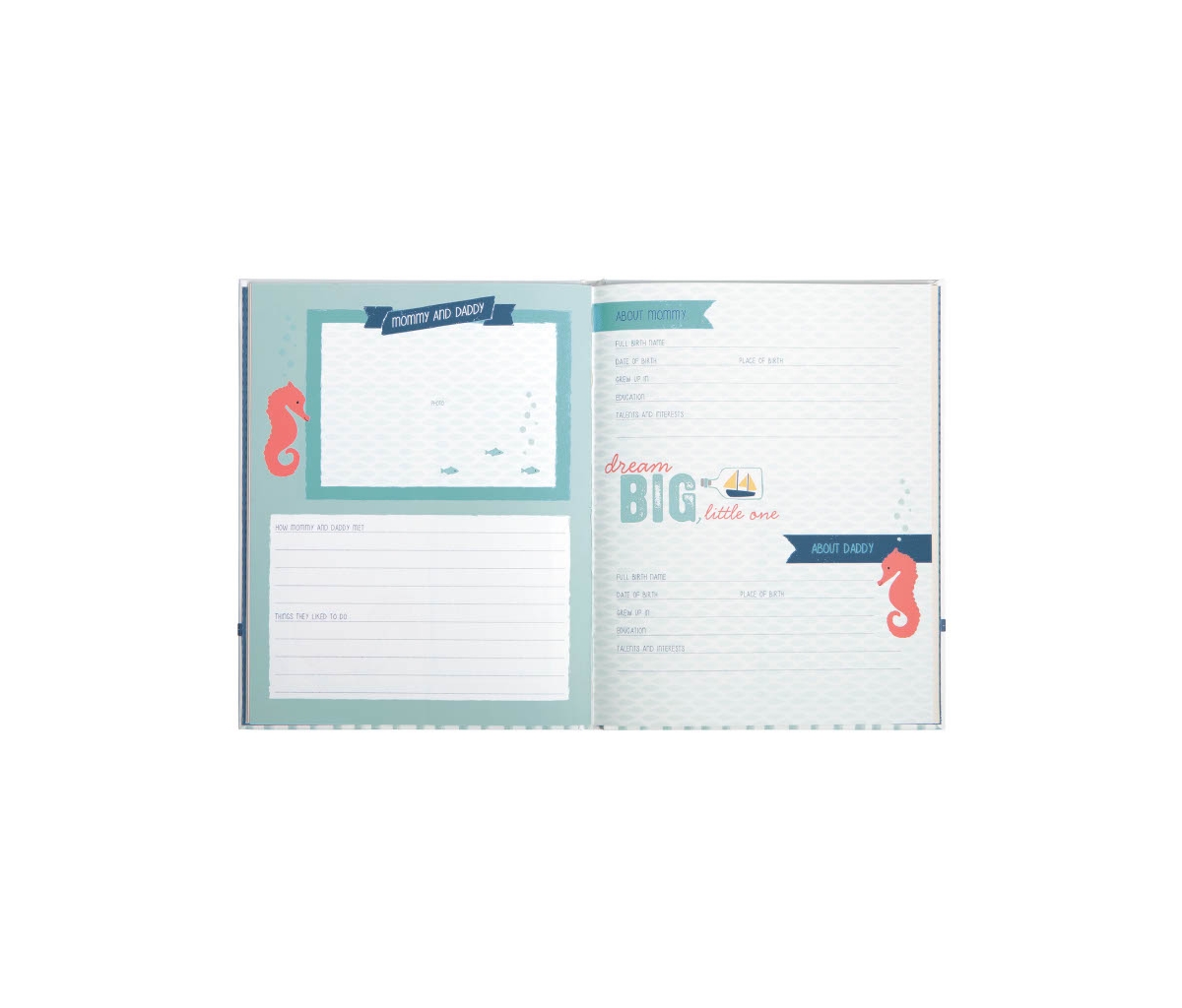 Carter's for Cr Gibson Baby Boys Under the Sea Baby Memory Book