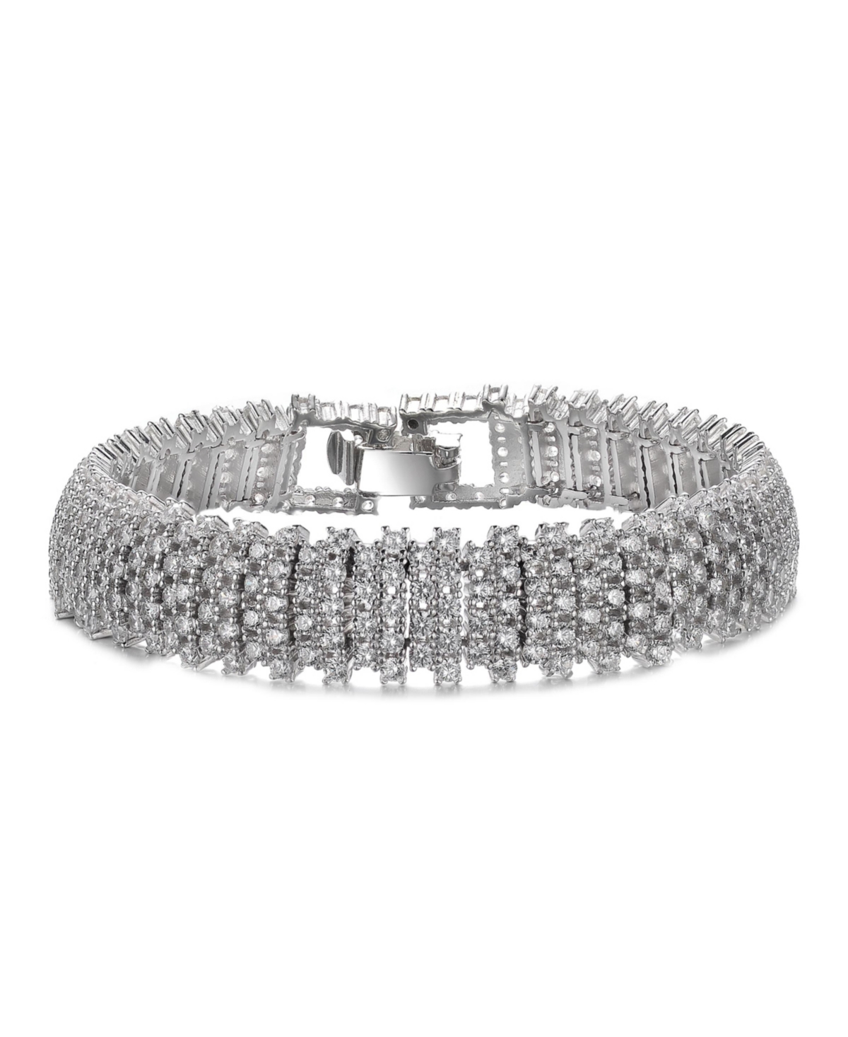 Exquisite White Gold-Plated Link Bracelet - Silver