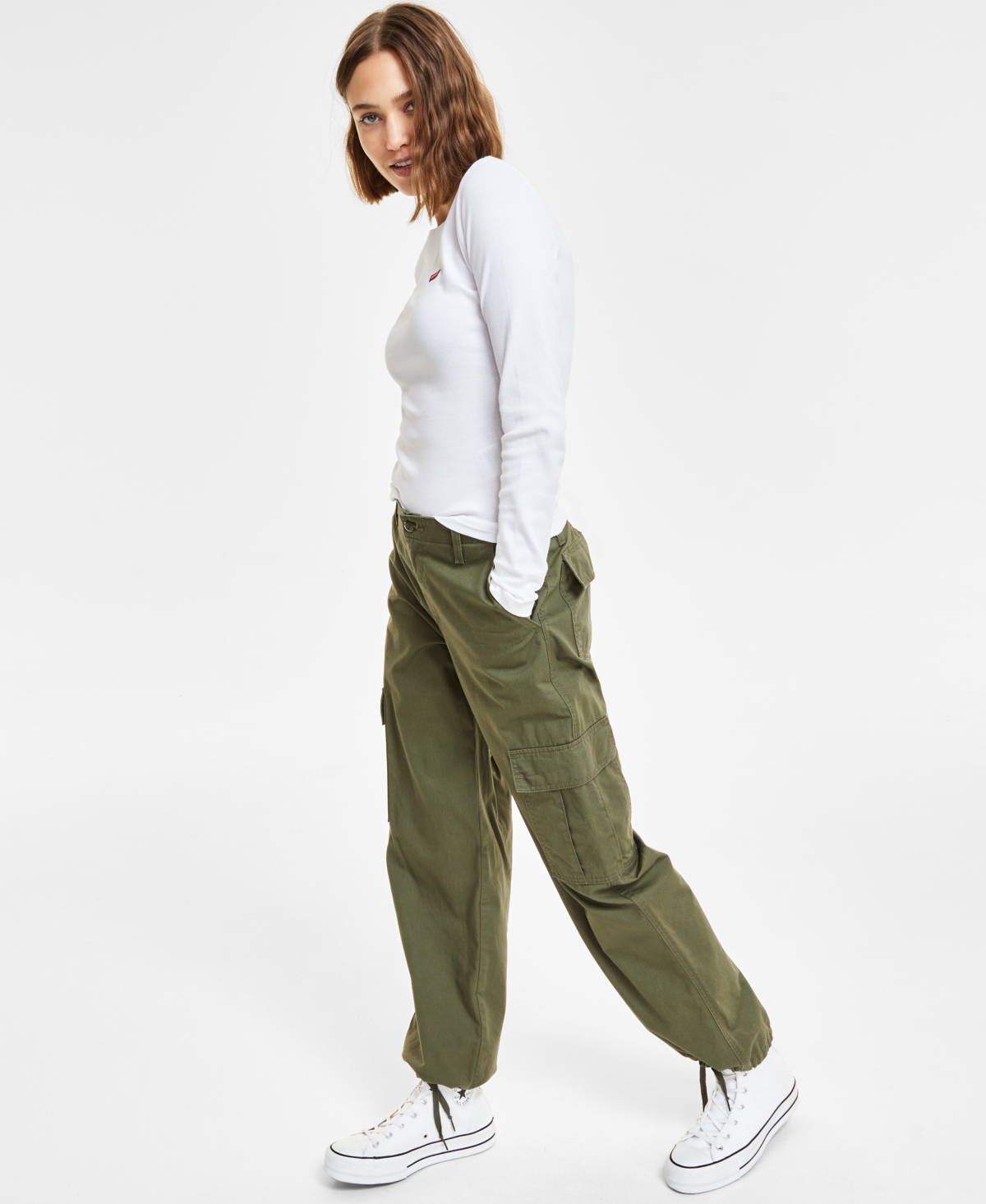 Levi's Women's '94 Baggy Cotton High Rise Cargo Pants in Long Length