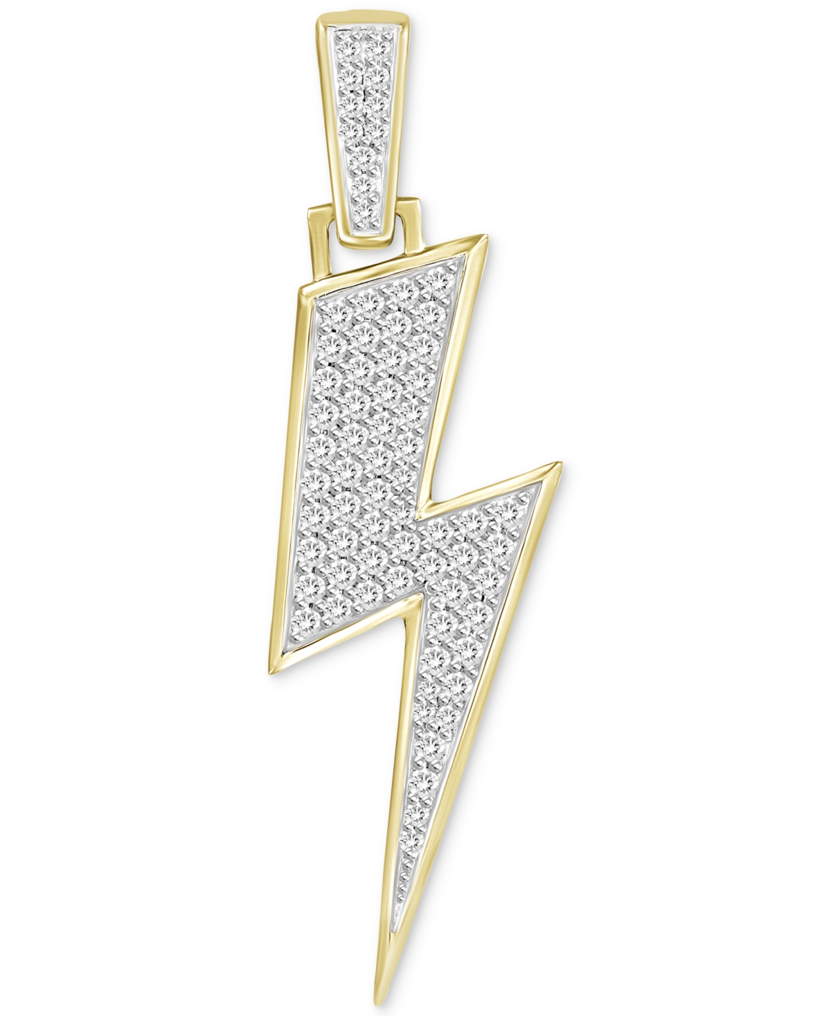 Macy's Men's Diamond Lightning Bolt Charm Pendant (1 Ct. T.w.) In 10k Gold In K Yellow Gold