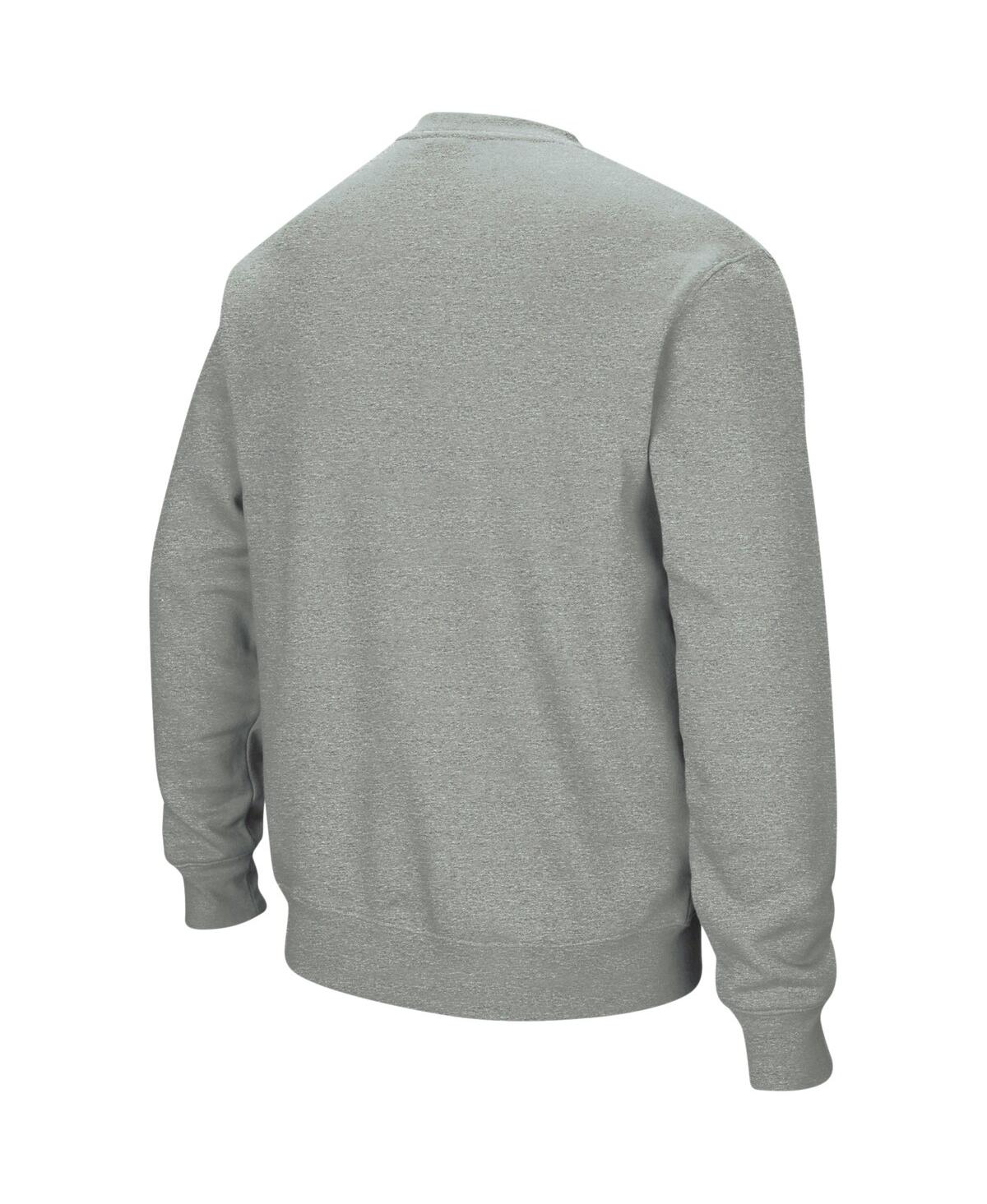 Colosseum Men's Uconn Huskies Arch And Logo Crew Neck Sweatshirt In Heather Gray