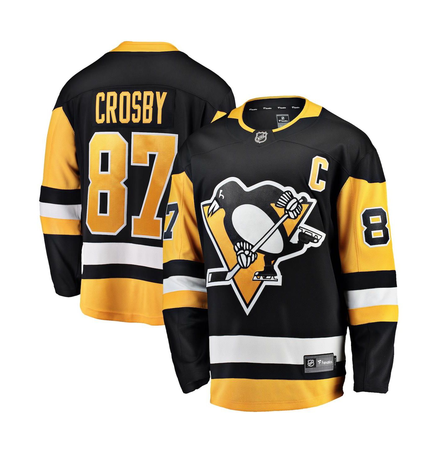 Мужской топ Fanatics Sidney Crosby Black Pittsburgh Penguins Captain Patch Home Breakaway Jersey — фото 1