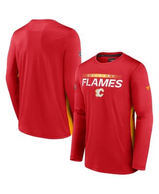 Men's Red Calgary Flames Authentic Pro Rink Performance Long Sleeve T-shirt