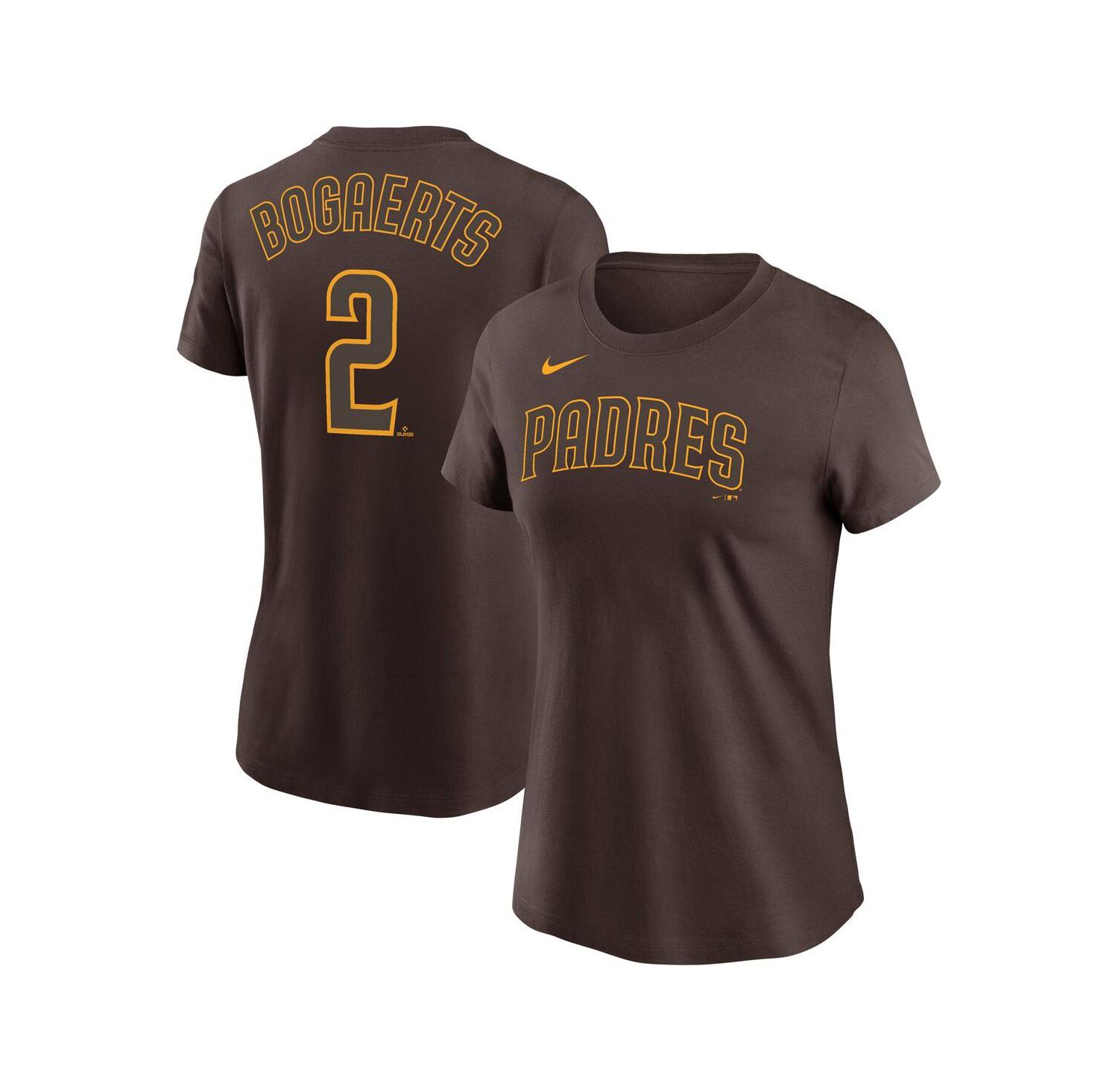 Women's Xander Bogaerts Brown San Diego Padres Name and Number T-shirt