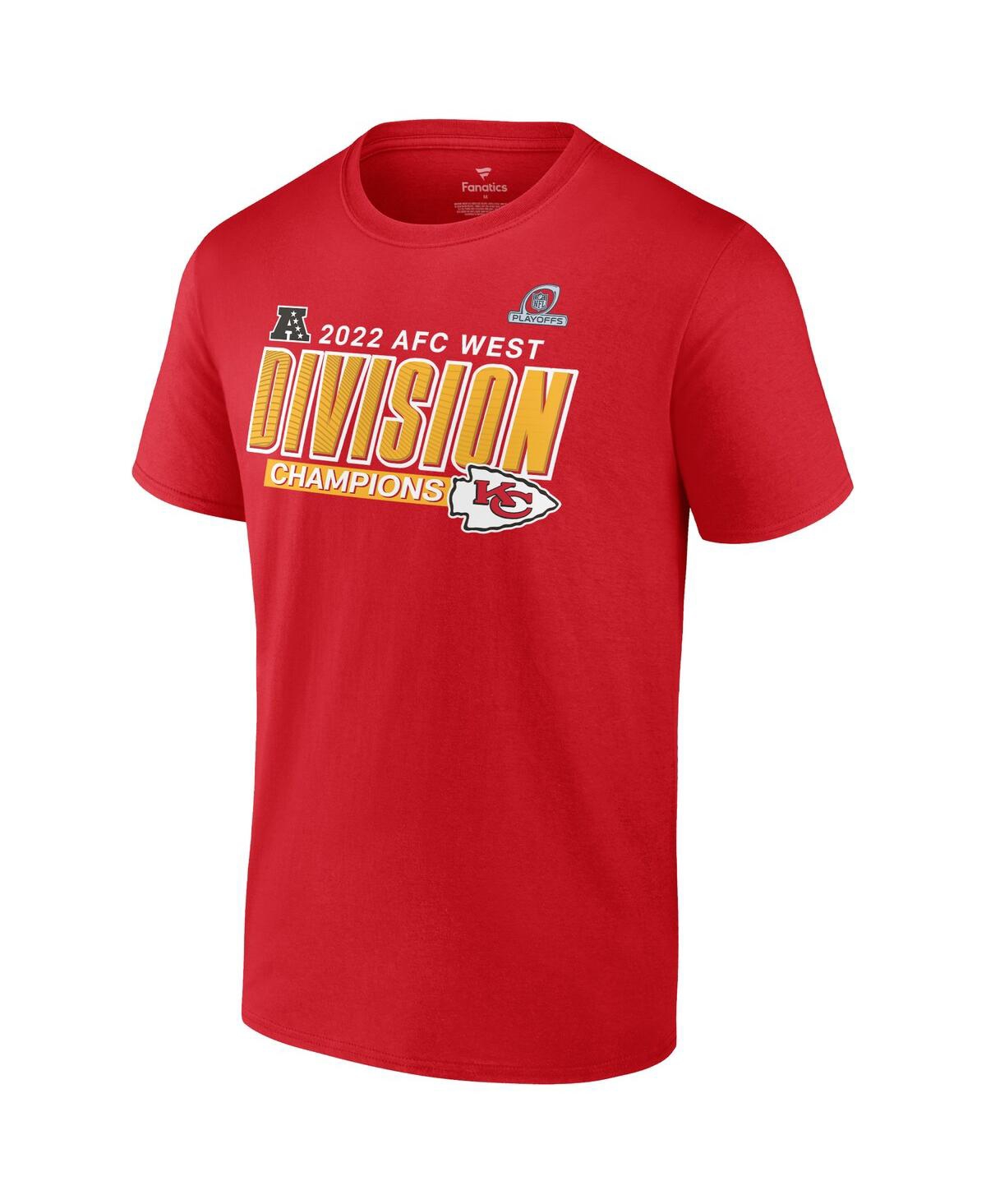 Men's FanaticsKansas City Chiefs 2022 Afc West Division Champions Divide and Conquer T-shirt - Red