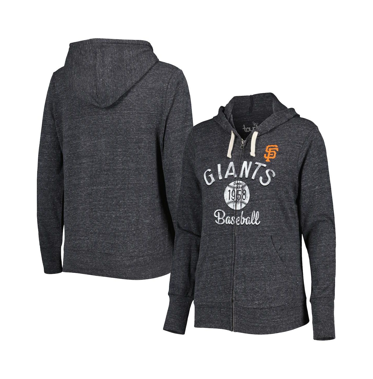 Женское худи Touch Black San Francisco Giants Training Camp Tri-Blend Full-Zip — фото 4