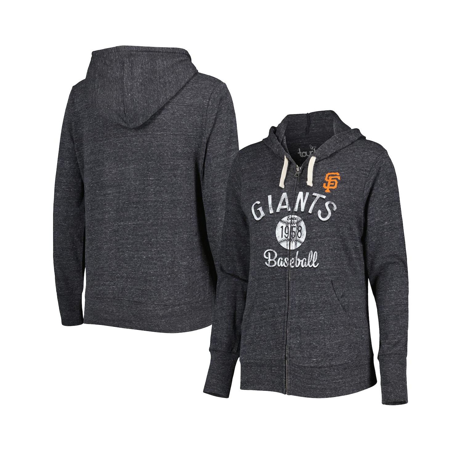Women's Black San Francisco Giants Training Camp Tri-Blend Full-Zip Hoodie