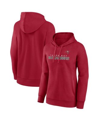Women's Red Tampa Bay Buccaneers Checklist Crossover V-Neck Pullover Hoodie